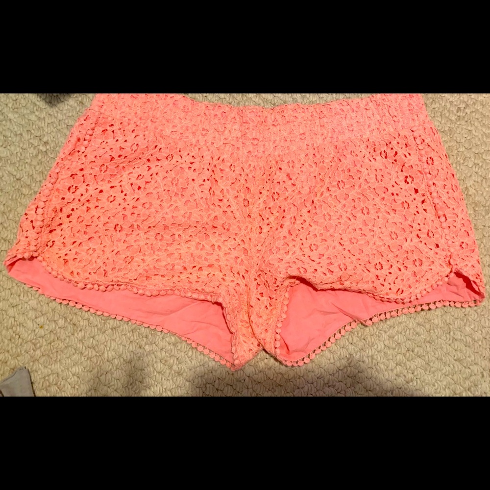 Shorts with lace.